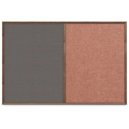 United Visual Products Slim Style Indoor Enclosed Corkboard, 24 UV502SC-BLACK-APRICOT